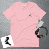Alotofit Royal A White/Purple Embroidered Logo Unisex t-shirt