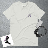 Alotofit Royal A White/Purple Embroidered Logo Unisex t-shirt