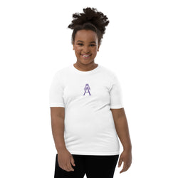 Alotofit Royal A Embroidered Purple Logo Youth Short Sleeve T-Shirt